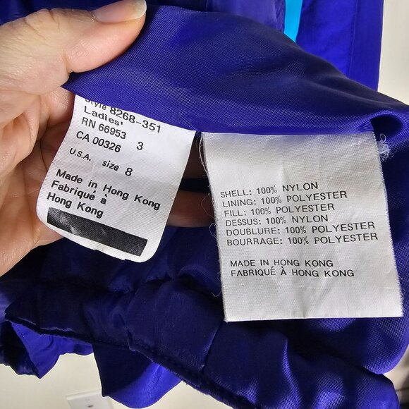 Vintage 80s Skiwear Jacket 8 Purple Geometric Southwestern Retro Snow Gorpcore - Picture 5 of 10